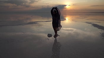 Preview 3 of Crist Slater - Erotic Dance on salt-crust of Salt Lake  Elton