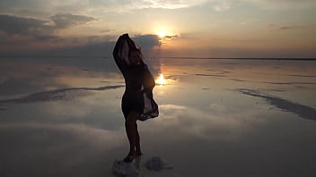 Preview 1 of Crist Slater - Erotic Dance on salt-crust of Salt Lake  Elton