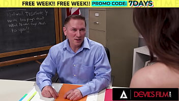 Preview 1 of Randi Often - DEVILS FILM - Hot Teen Student Maya Woulfe Fucks Her Teacher And His Sexy Colleague Joins Them