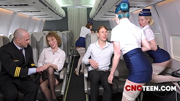Preview 1 of Matire Sex Party - Claiming The Skies WIth Freeuse Air Hostesses - CNCTEEN