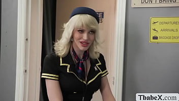 Preview 1 of Lakhisarai Xxx Bf - TS flight attendant barebacked by airport guard