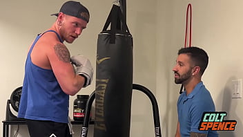 Preview 1 of Sxxvideo 2018 - Boxer Colt Spence Bullies Towel Boy Nick Charms and Makes Him Worship Feet FULL SCENE