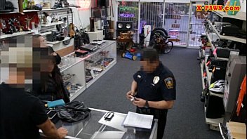 Preview 2 of Com On Dick - Couple girls try to steal and get fucked at the pawnshop