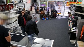 Preview 1 of Com On Dick - Couple girls try to steal and get fucked at the pawnshop