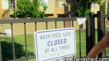 Preview 1 of Excibicionist Beach - Gay solo post Horny young youngster Tyler Bolt is out beside the pool