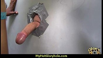 Preview 2 of Video Clip Of Cunnilingus - Ebony Hottie Milking Cocks in the Gloryhole 9