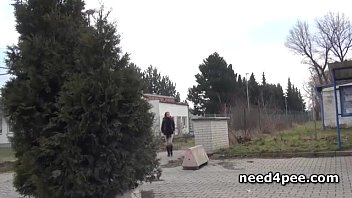 Preview 2 of Actress Beung D - Teen brunette dares to take a piss in snow