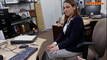 Preview 2 of Grup Hijab - Sexy business lady banged by pawnkeeper for a plane ticket