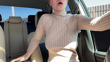Preview 1 of Porn Hd 365 - Busty mom brought herself to a public orgasm in the car!