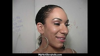 Preview 3 of Best Porno Xxx - Ebony slut swallows cum sucking cardboard box gloryhole dick 1