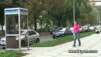 Preview 1 of Underwater Piss - Gorgeous blonde pissing on a bench outdoor