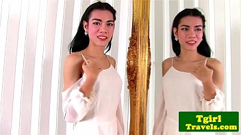 Preview 1 of Filmed Our Sex - Busty sensual ladyboy Mia jerks her cock