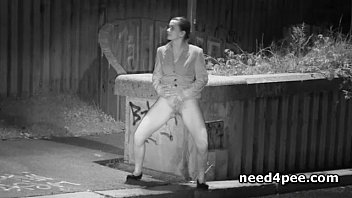 Preview 3 of Rial Tits - Skinny teen pissing behind a wall outdoor