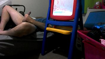 Preview 2 of Gay Stroking Cock - she pushes cracked door open more