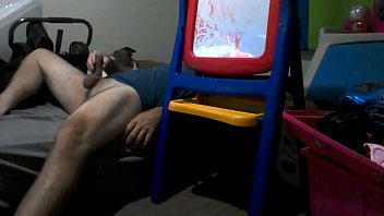 Preview 1 of Gay Stroking Cock - she pushes cracked door open more