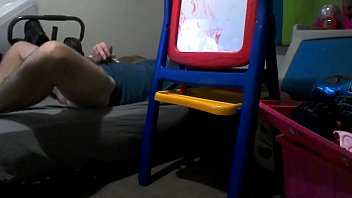 Preview 4 of Gay Stroking Cock - she pushes cracked door open more