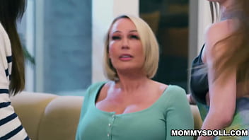 Preview 2 of A Prcnut - Stepdaughters Laney Grey and Chloe Surreal overpower their stepmom Mellanie Monroe making her agree to a threesome
