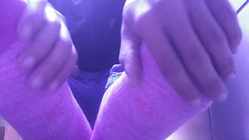 Preview 2 of Kannur Shareef - SHOWING MY NEW PINK SOCKS AND TIRED FEET