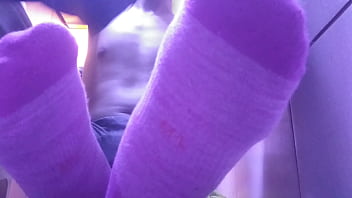 Preview 3 of Kannur Shareef - SHOWING MY NEW PINK SOCKS AND TIRED FEET