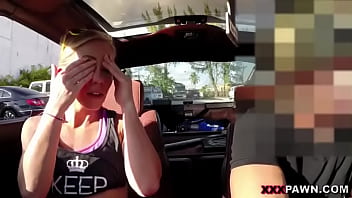 Preview 3 of Skinny Mature Lesbians - Blonde bimbo tries to sell car,  sells herself