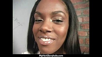Preview 2 of Korean Aktrus - Ebony teen shows off her blowjob skills at gloryhole 25