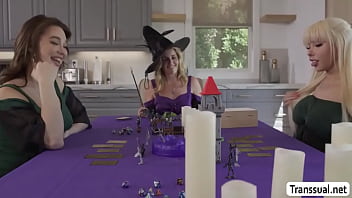 Preview 1 of Good Www Xxx Videos - Coco Lovelock sucks two shemale wizard under table