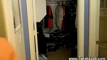 Preview 1 of Alexsz Tekas - Twink movie of He paddles the corded stud until his caboose is