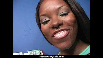 Preview 1 of Deep In Sauna - Horny ebony suck the juice from big white gloryhole 4