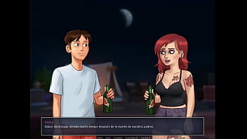 Preview 1 of Daddy Step Daughter - Summertime Saga Cap 52 - jugando verdad o reto con 3 chicas sexys