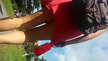 Preview 3 of Sexgreatmama - Sexy Girl in Short Dress Showing Ass in Thong