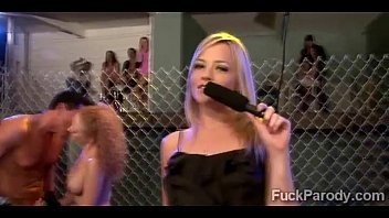 Preview 1 of Sex With Blind Girl - Filthy redhead bitch gets both sides pounded in the cage