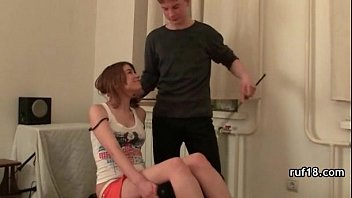 Preview 2 of Group Petite Teen - Playful teen introduced to hard bdsm sex