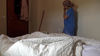 Preview 4 of Malasiya Cxxxcom - A Muslim hotel maid is disturbed when she sees his big black cock