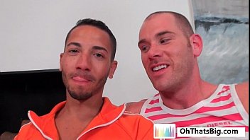 Preview 1 of Hot Girl In Bed Nude - Two hunks kissing on couch by OhThatsBig gay porno