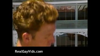 Preview 4 of Extreme Hang Bang - Hot gay threesome by the pool gay sex