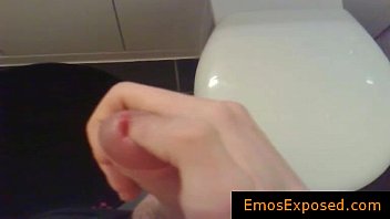 Preview 2 of Wife Gangbang Black - Emo redhead jerking his penis in the mirror gay boys