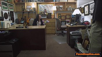 Preview 2 of Amateur Gets A Rough Anal Movies - Brunette MILF blows Pawnshop owner