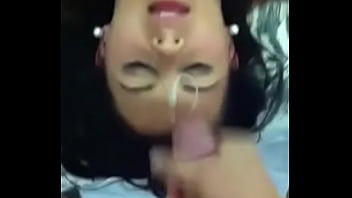 Preview 2 of Dance And Suck Hidden Cam - Homemade hotwife takes huge facial from bull