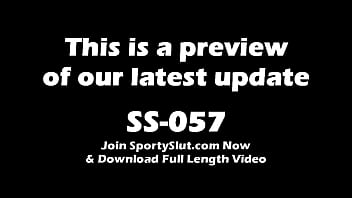 Preview 1 of Collage Baby Boy - Busty Blonde Teen With Bubble Butt Stretching. Amazing Body!