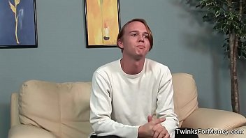 Preview 1 of Eye Roll Deepthroat - Cute gay guy gets naked and masturbates gay porno