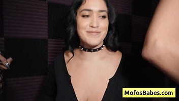 Preview 1 of Japanese Rimm - Watch this natural big tit brunette slut fucked while rock band rehearse in the background - Nia Bleu,  Brett Maker