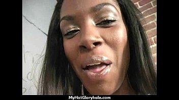 Preview 4 of Lesbians Use Double Ended Dildo - Gloryhole With A Nasty Wild White Girl Interracial 5