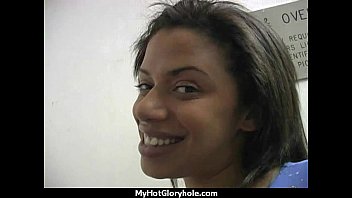 Preview 1 of Cumming In Public - Hottie sucks and fucks black cock for cusmhot at gloryhole 1