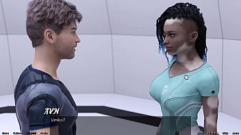 Preview 4 of Harlem Honeyz - Stranded In Space #76 - Hot Blowjob By Vitiligo Girl