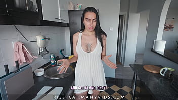 Preview 1 of Daddy Girs - Step mom trying share bed with step son while husband at business trip