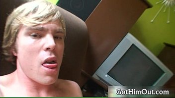 Preview 4 of Summer Brielle Facial - Young blonde gay guy jerks his stiff rod gay sex