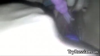 Preview 1 of Strapon Lesbian Schoolgirls - Russian Masturbating With A Vibrating Toy