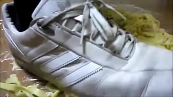 Preview 3 of Sex69 Movie - 【fetish】Pasta food crush Adidas Sneaker