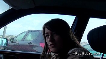 Preview 2 of Webcam Teen German - Dude fucks amateur babe in the car in public