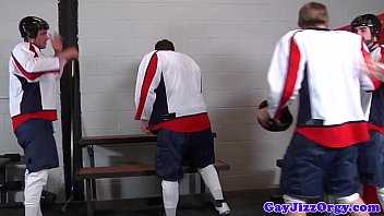 Preview 1 of Harmony Love Mom - Muscle group in jockstraps cumcovering stud